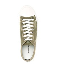 Мужские оливковые замшевые низкие кеды от Premiata