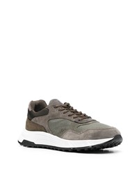 Мужские оливковые замшевые низкие кеды от Hogan