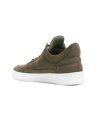 Мужские оливковые замшевые низкие кеды от Filling Pieces