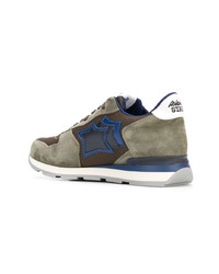 Мужские оливковые замшевые низкие кеды от atlantic stars