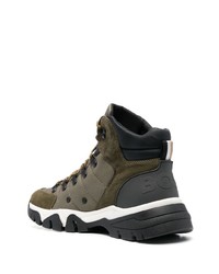 Мужские оливковые замшевые повседневные ботинки от BOSS