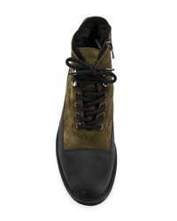 Мужские оливковые замшевые рабочие ботинки от Emporio Armani