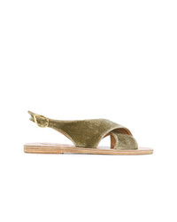 Оливковые замшевые сандалии на плоской подошве от Ancient Greek Sandals