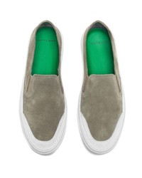 Мужские оливковые замшевые слипоны от John Elliott