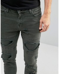 Мужские оливковые зауженные джинсы от Asos