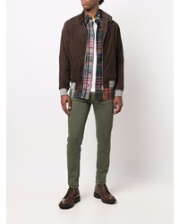 Мужские оливковые зауженные джинсы от Haikure