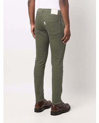 Мужские оливковые зауженные джинсы от Haikure