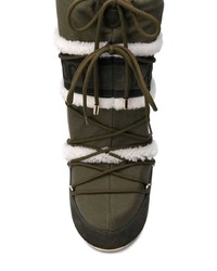 Женские оливковые зимние ботинки от Yves Salomon