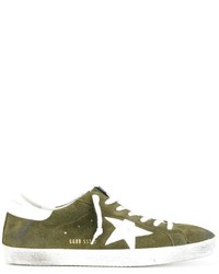 Мужские оливковые кеды от Golden Goose Deluxe Brand