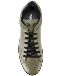 Мужские оливковые кеды от Fendi