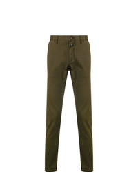 Мужские оливковые классические брюки с узором "гусиные лапки" от Closed