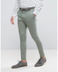 Мужские оливковые классические брюки от Selected