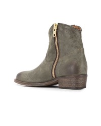 Оливковые кожаные ботильоны от Via Roma 15