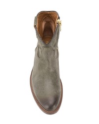 Оливковые кожаные ботильоны от Via Roma 15
