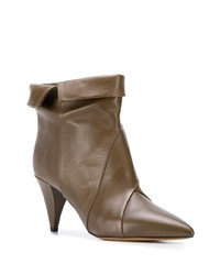 Оливковые кожаные ботильоны от Isabel Marant