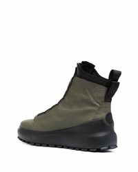 Мужские оливковые кожаные ботинки челси от Stone Island