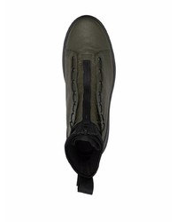 Мужские оливковые кожаные ботинки челси от Stone Island