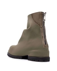 Мужские оливковые кожаные ботинки челси от 424