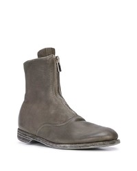 Мужские оливковые кожаные ботинки челси от Guidi