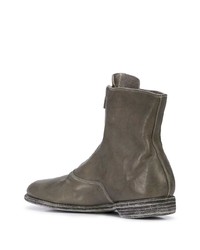 Мужские оливковые кожаные ботинки челси от Guidi