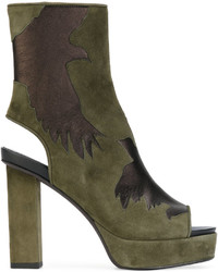 Женские оливковые кожаные ботинки от A.F.Vandevorst