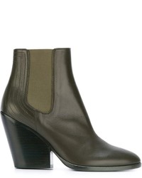 Женские оливковые кожаные ботинки от A.F.Vandevorst