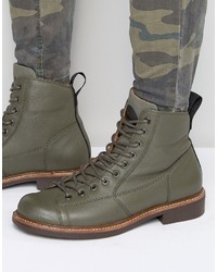 Мужские оливковые кожаные ботинки от G Star