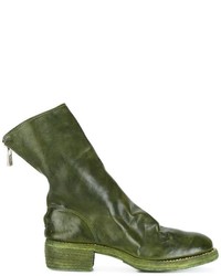 Женские оливковые кожаные ботинки от Guidi