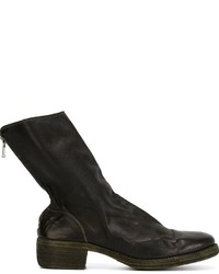 Мужские оливковые кожаные ботинки от Guidi