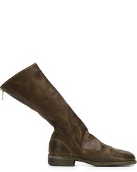 Женские оливковые кожаные ботинки от Guidi