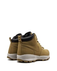 Мужские оливковые кожаные высокие кеды от Nike