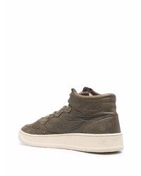 Мужские оливковые кожаные высокие кеды от AUTRY