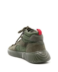 Мужские оливковые кожаные высокие кеды от OSKLEN