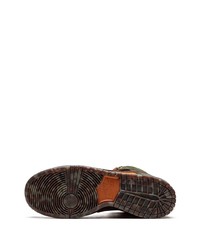 Мужские оливковые кожаные высокие кеды от Nike