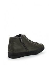 Женские оливковые кожаные кеды от Damerose