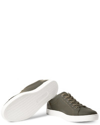 Мужские оливковые кожаные кеды от Dolce & Gabbana