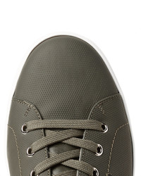 Мужские оливковые кожаные кеды от Dolce & Gabbana