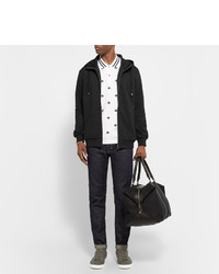 Мужские оливковые кожаные кеды от Dolce & Gabbana