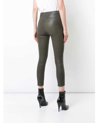 Оливковые кожаные леггинсы от Sprwmn