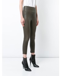 Оливковые кожаные леггинсы от Sprwmn