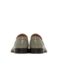 Мужские оливковые кожаные лоферы от Maison Margiela