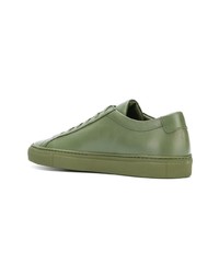 Мужские оливковые кожаные низкие кеды от Common Projects