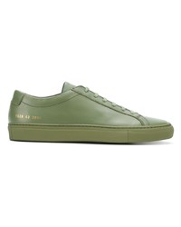 Мужские оливковые кожаные низкие кеды от Common Projects