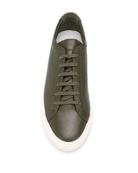 Мужские оливковые кожаные низкие кеды от Common Projects