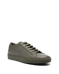 Мужские оливковые кожаные низкие кеды от Common Projects