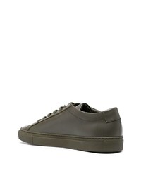 Мужские оливковые кожаные низкие кеды от Common Projects