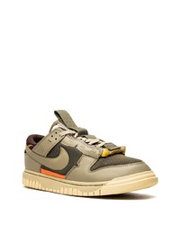 Мужские оливковые кожаные низкие кеды от Nike