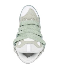 Мужские оливковые кожаные низкие кеды от Lanvin