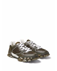 Мужские оливковые кожаные низкие кеды от Jimmy Choo