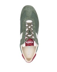 Мужские оливковые кожаные низкие кеды от Diadora